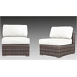 Living Source International 2-Piece Wicker Seating Group with Cushions in Gray