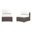 Living Source International 2-Piece Wicker Seating Group with Cushions in Gray