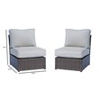 Living Source International Armless Patio Chairs in Gray/Brown (Set of 2)