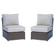 Living Source International Armless Patio Chairs in Gray/Brown (Set of 2)