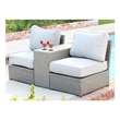 Living Source International 3-Piece Wicker / Rattan Patio Furniture Set in Gray