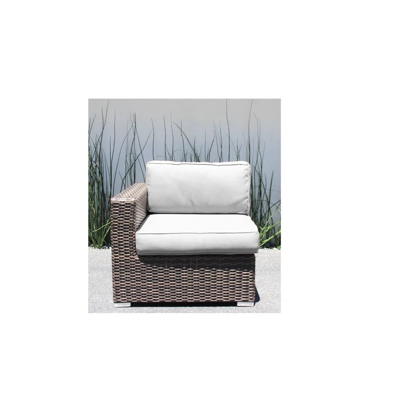 Living Source International Outdoor Wicker / Rattan Loveseat w/Cushions in Brown
