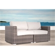 Living Source International Outdoor Wicker / Rattan Loveseat w/Cushions in Brown