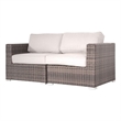 Living Source International Outdoor Wicker / Rattan Loveseat w/Cushions in Brown