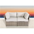 Living Source International 2-Person Wicker Seating Group with Cushions in Gray