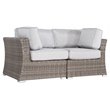 Living Source International Outdoor Wicker Loveseat with Cushion in Gray