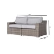 Living Source International Outdoor Wicker Loveseat with Cushion - Gray