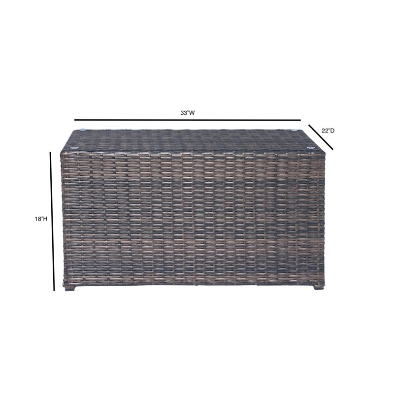Living Source International Modern Wicker Outdoor Coffee Table in Espresso