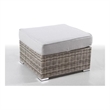 Living Source International Modern Wicker Outdoor Ottoman with Cushion in Gray