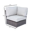 Living Source International Corner Wedge Patio Chair with Cushions in Espresso