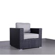 Living Source International Wicker Patio Chair with Cushions in Black/Gray