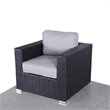Living Source International Wicker Patio Chair with Cushions in Gray/Black
