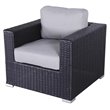 Living Source International Wicker Patio Chair with Cushions in Gray/Black