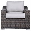 Living Source International Wicker Patio Chair with Cushions in Espresso/Gray