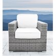 Living Source International Modern Wicker Patio Chair w/ Cushion in Gray/Canvas