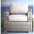 Living Source International Wicker Patio Chair with Cushions in Gray