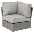 Living Source International Wicker Corner Wedge Patio Chair with Cushion in Gray