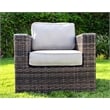 Living Source International Wicker Darvin Patio Chair with Cushion in Brown