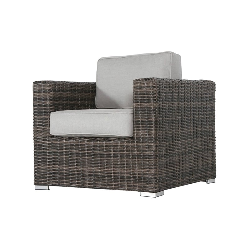 Living Source International Wicker Darvin Patio Chair with Cushion in Brown