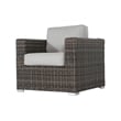 Living Source International Wicker Darvin Patio Chair with Cushion in Brown