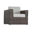 Living Source International Wicker Darvin Patio Chair with Cushion in Brown
