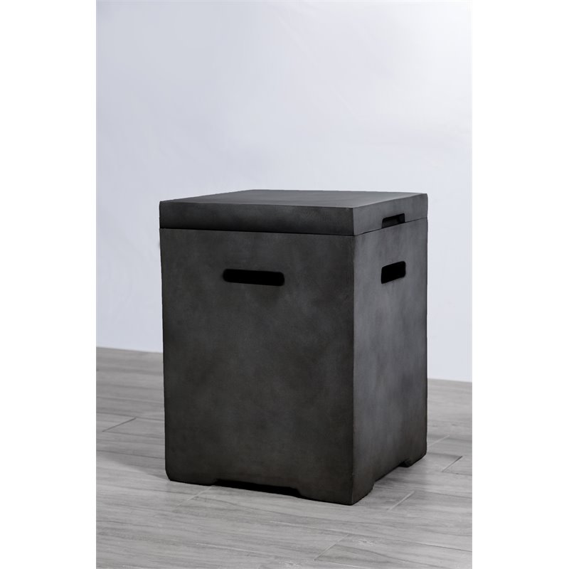Living Source International Concrete Fire Pit Propane Tank Cover - Charcoal gray