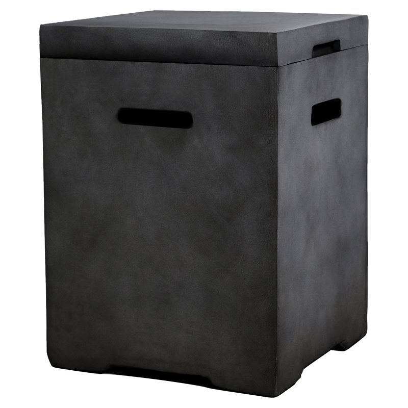 Living Source International Concrete Fire Pit Propane Tank Cover - Charcoal gray