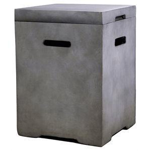 living source international concrete fire pit propane tank cover in gray