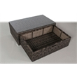 Living Source International 8-Piece Wicker and Olefin Sectional Set in Espresso