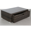Living Source International 8-Piece Wicker and Olefin Sectional Set in Espresso