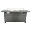 Living Source International Propane Gas Fire Pit Table with Windshield in Gray