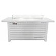 Living Source International Propane Gas Fire Pit Table with Windshield in White
