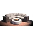 Living Source 8-Piece Wicker / Rattan Sectional Set with Cushions in Espresso