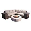 Living Source 8-Piece Wicker / Rattan Sectional Set with Cushions in Espresso