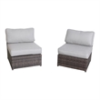 Living Source 8-Piece Wicker / Rattan Sectional Set with Cushions in Espresso