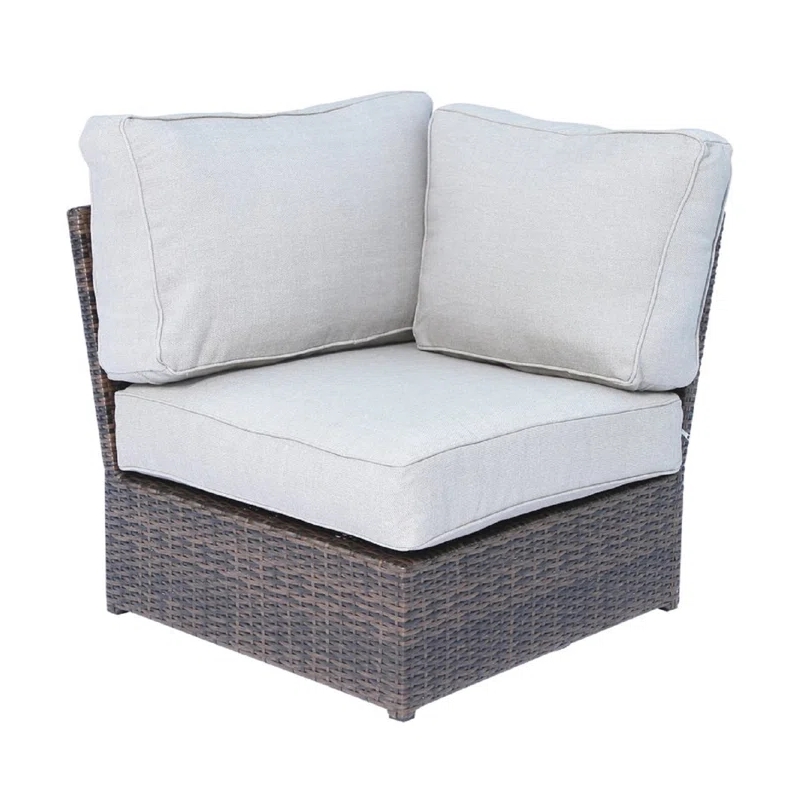Living Source 8-Piece Wicker / Rattan Sectional Set with Cushions in Espresso