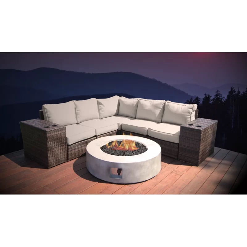 Living Source 8-Piece Wicker / Rattan Sectional Set with Cushions in Espresso