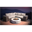 Living Source 8-Piece Wicker / Rattan Sectional Set with Cushions in Espresso