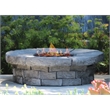 Living Source Intl Wicker / Rattan 5-Piece Seating Group w/Firepit in Espresso