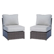 Living Source Intl Wicker / Rattan 5-Piece Seating Group w/Firepit in Espresso