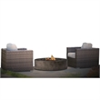 Living Source Intl 3-Piece Wicker / Rattan Conversation Set w/ Cushions in Brown