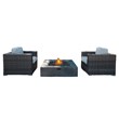 Living Source 6-Piece Wicker / Rattan Multiple Chairs Seating Group in Espresso