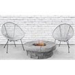 Living Source International 3-Piece Wicker / Rattan Seating Group in Gray Finish