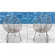 Living Source International 3-Piece Wicker / Rattan Seating Group in Gray Finish