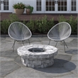Living Source International 3-Piece Wicker / Rattan Seating Group in Gray Finish