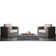 Living Source International 3-Piece Wicker Fire Pit Patio Set in Espresso/Gray