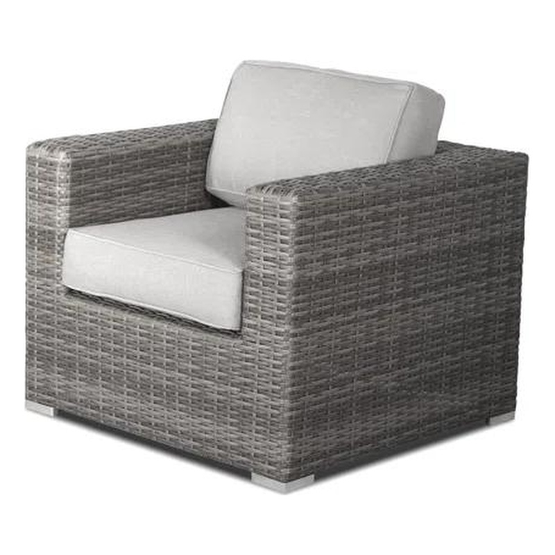 Living Source Intl 3-Piece Wicker / Rattan Fire Pit Patio Set in Espresso/Gray