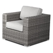 Living Source Intl 3-Piece Wicker / Rattan Fire Pit Patio Set in Espresso/Gray