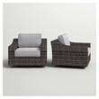 Living Source Wicker / Rattan Swivel Patio Chair in Espresso/Gray (Set of 2)