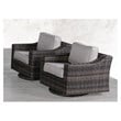 Living Source Wicker / Rattan Swivel Patio Chair in Espresso/Gray (Set of 2)